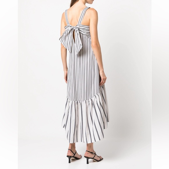 NWT Theory stripe-print-tie-back dress - Picture 4 of 7